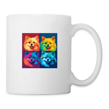 Zwergspitz Hund Hunderasse Pomeranian Pop Art - Tasse - Weiß - Rechts