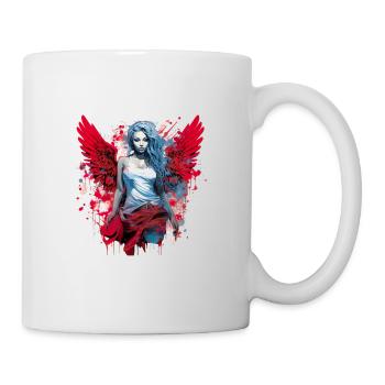 Frau mit Engelsflügel Engel Esoterik Flügel - Tasse - Weiß - Rechts