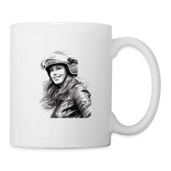 Motorradfahrerin Motorrad für eine - Tasse - Weiß - Rechts