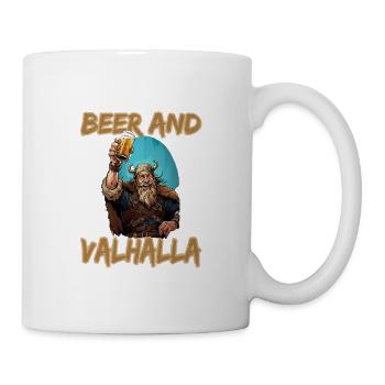 Beer And Valhalla Wikinger - Tasse - Weiß - Rechts