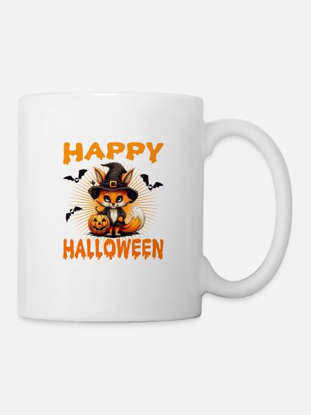 Pumpkin Fuchs Kürbis Halloween - Tasse - Weiß