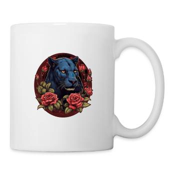 Schwarzer Panther Großkatze - Tasse - Weiß - Rechts