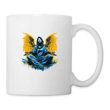 Frau mit Engelsflügel Engel Esoterik Flügel - Tasse - Weiß - Rechts