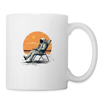 Astronaut Chillen Entspannen Liegestuhl Weltraum - Tasse - Weiß - Rechts