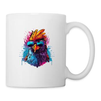 Cockatoo Kakadu mit Sonnenbrille 80s Style - Tasse - Weiß - Rechts