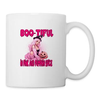 Boo-Tiful In Pink And Pumpkin Spice für Frauen - Tasse - Weiß - Rechts