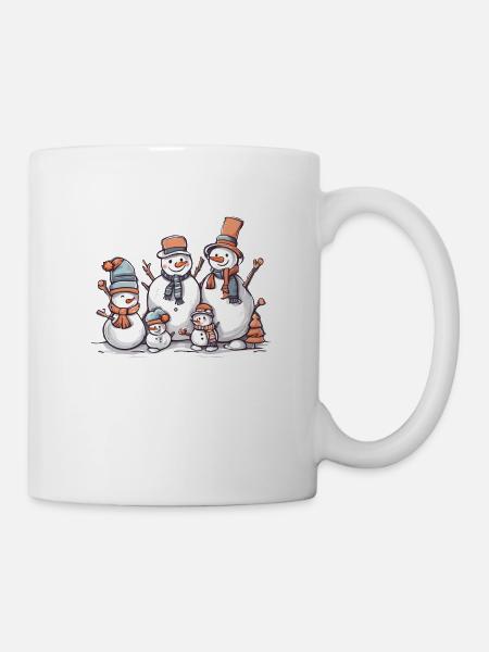 Schneemannfamilie - Tasse - Weiß