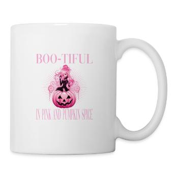 Boo-Tiful In Pink And Pumpkin Spice für Frauen - Tasse - Weiß - Rechts