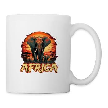 Elefant Afrika Safari - Tasse - Weiß - Rechts