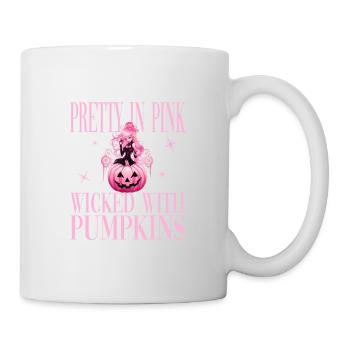 Pretty In Pink Wicked With Pumpkins für Frauen - Tasse - Weiß - Rechts