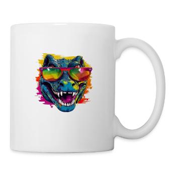 Streetart Krokodil Urban Rap Street - Tasse - Weiß - Rechts