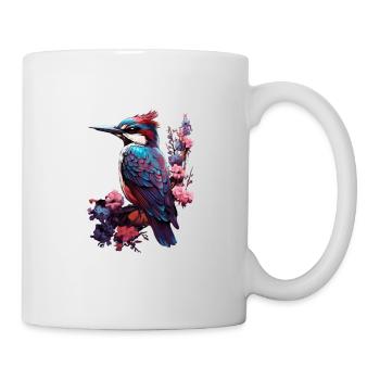 Niedlicher Specht Buntspecht Vogel Illustration - Tasse - Weiß - Rechts