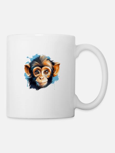 Niedlicher Affe für Kinder für Kinder - Tasse - Weiß