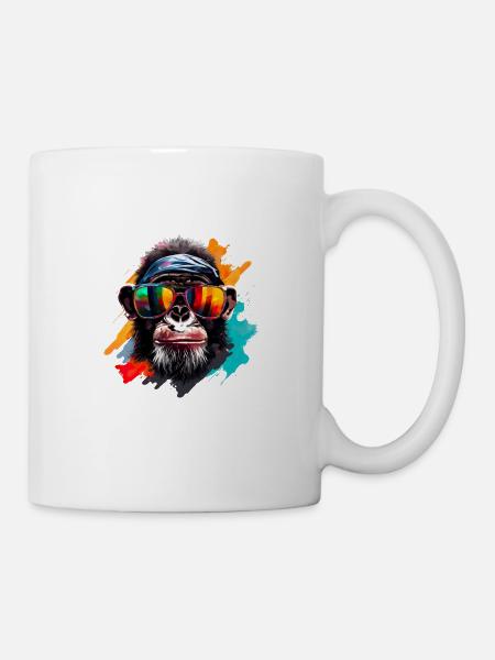 Streetart Affe Urban Rap Street Affe - Tasse - Weiß