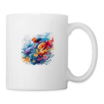 Exotische Zierfische Aquaristik Aquarium - Tasse - Weiß - Rechts
