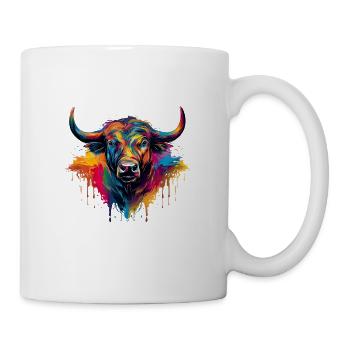 Bulle und Stier Kunstliebhaber Stierkampf für - Tasse - Weiß - Rechts