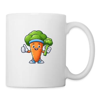 Sportliche Karotte Daumen hoch - Tasse - Weiß - Rechts