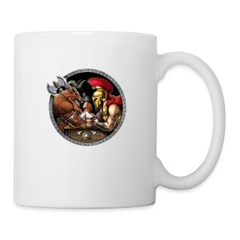 Minotaurus vs Spartanisches Armdrücken - Tasse - Weiß - Rechts