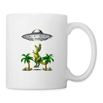 Enlèvement extraterrestre de dinosaure T-Rex - Mug blanc - blanc - Droite