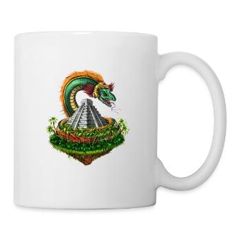 Quetzalcoatl Aztekischer gefiederter Schlangengott - Tasse - Weiß - Rechts