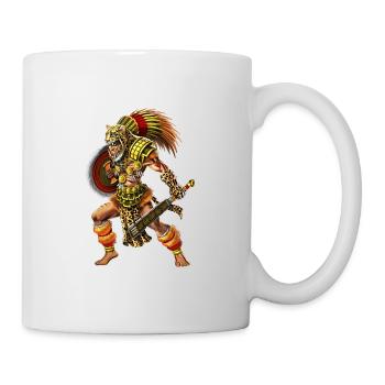 Guerrier jaguar aztèque - Mug blanc - blanc - Droite