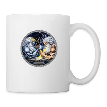 Zeus vs Poseidon Armdrücken - Tasse - Weiß - Rechts