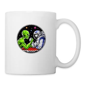 Außerirdischer Astronaut Armdrücken - Tasse - Weiß - Rechts