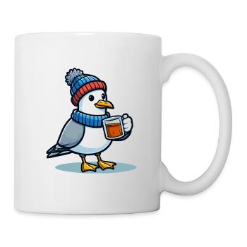 North Sea Seagull Hat Beanie Drinks Tea or Coffee - Mug - white - Right