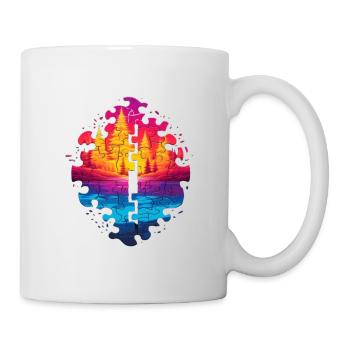 beautiful jigsaw puzzle landscape - Mug - white - Right