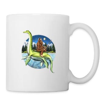 Bigfoot Loch Ness Monster Fishing - Mug - white - Right