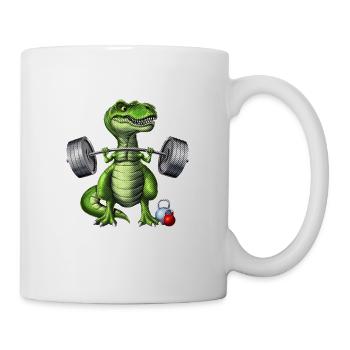 T-Rex Dinosaurier Fitness Workout - Tasse - Weiß - Rechts