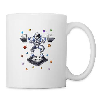 Astronauten-Fitness-Kniebeugen - Tasse - Weiß - Rechts