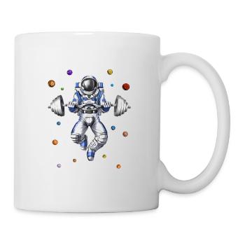 Astronauten-Fitness-Kniebeugen - Tasse - Weiß - Rechts