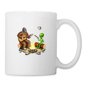 Bigfoot und Alien Camping - Tasse - Weiß - Rechts