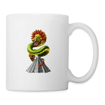 Aztekische Pyramide Quetzalcoatl - Tasse - Weiß - Rechts