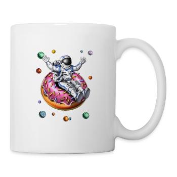 Weltraumastronaut reitet Donut - Tasse - Weiß - Rechts