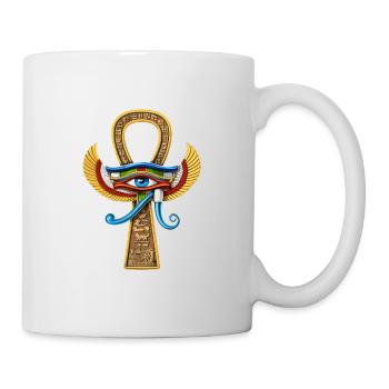 Oeil Egyptien D’Horus Ankh - Mug blanc - blanc - Droite