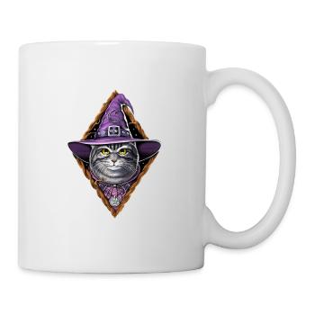Katze Hexe - Tasse - Weiß - Rechts