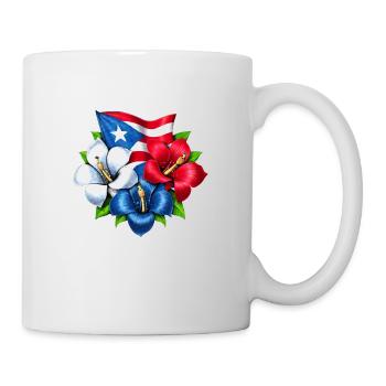 Drapeau des fleurs de Porto Rico - Mug blanc - blanc - Droite