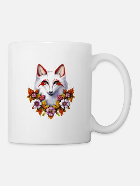 Renard Kitsune japonais - Mug blanc - blanc
