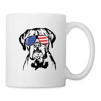 Boxer US Amérique Drapeau Chiens Chien Wilsigns - Mug blanc - blanc - Droite
