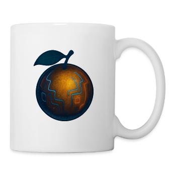 Neon Orange Shirt | Cyberpunk Fruit Illustration - Mug - white - Right