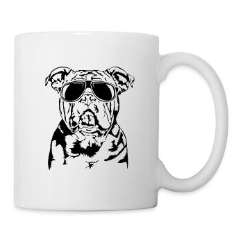American XXL Bulldog cool Hunde Portrait Wilsigns - Tasse - Weiß - Rechts
