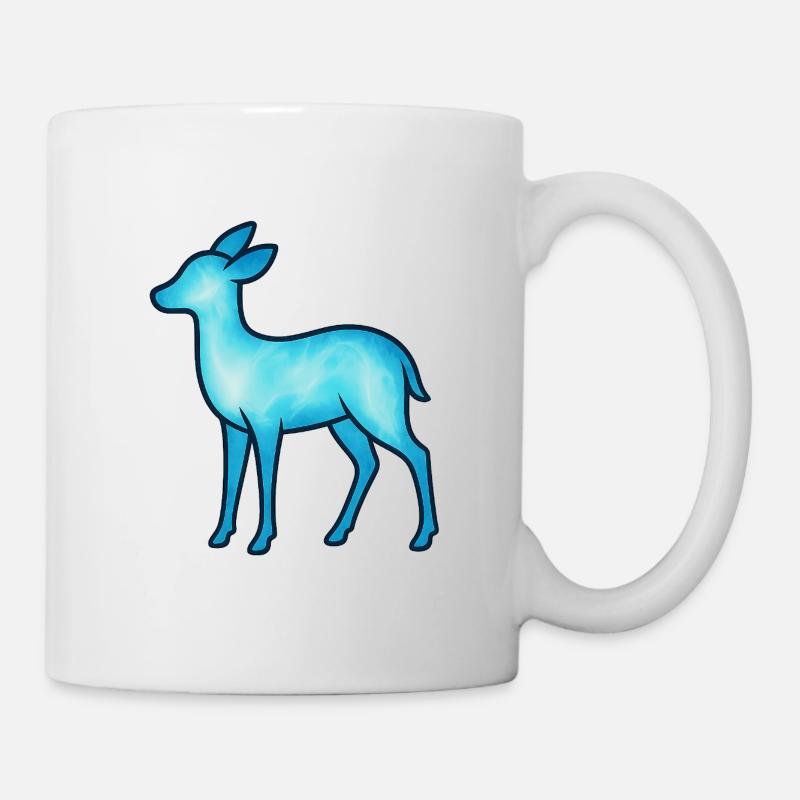 Seelentier und Wächterwesen: Hirschkuh - Tasse - Weiß
