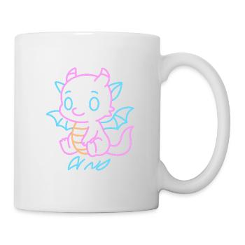 Neon Rainboat Dragon in Neon Lines - Mug - white - Right