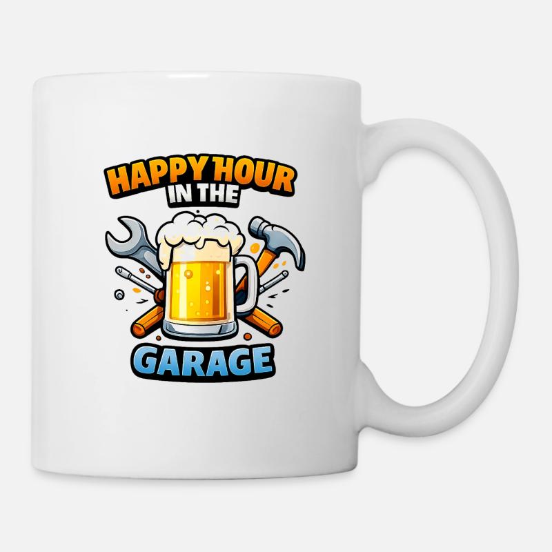 Happy Hour Garage Motif - Mug - white