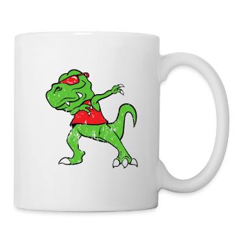 Retro Vintage Grunge Style Dabbing Dab T-Rex - Tasse - Weiß - Rechts