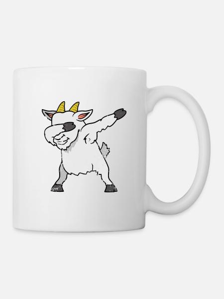 Retro Vintage Grunge Style Dabbing Dab Ziege - Tasse - Weiß