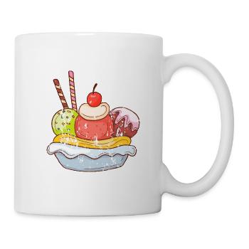 Retro vintage grunge style ice cream cup - Mug - white - Right