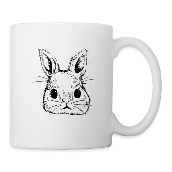Doux lapin, illustration, animal, dessiné à la main - Mug blanc - blanc - Droite